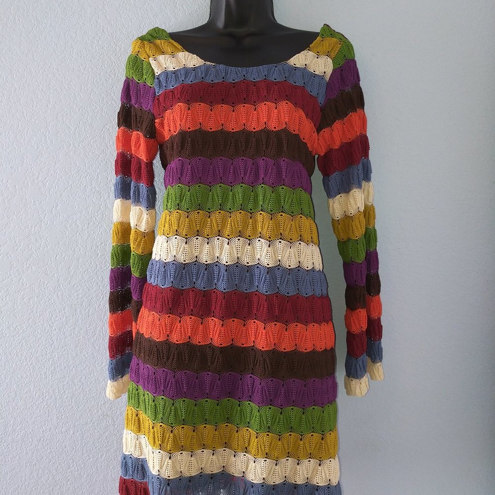 Log Sleeve Multicolor Dress (Medium)